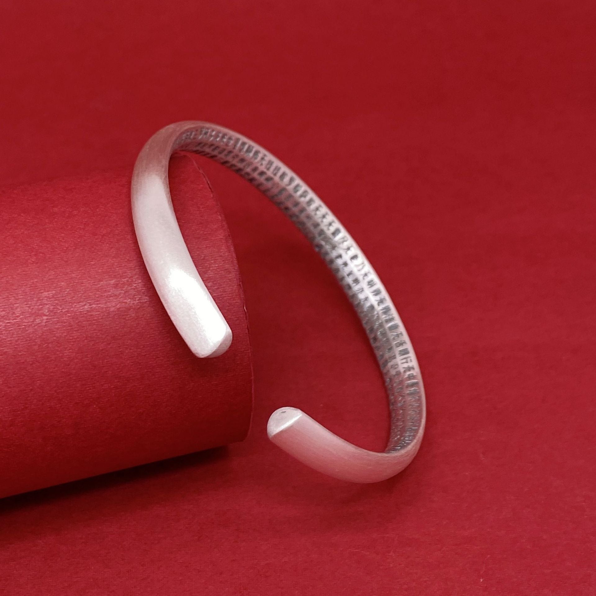 Ethnic scripture sterling silver bracelet for couples - jewelry - weilin.com
