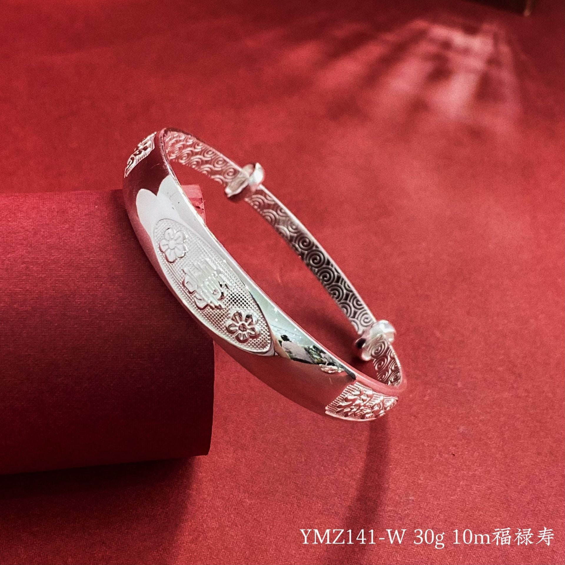 Ethnic style blessing word sterling silver bracelet - jewelry - weilin.com