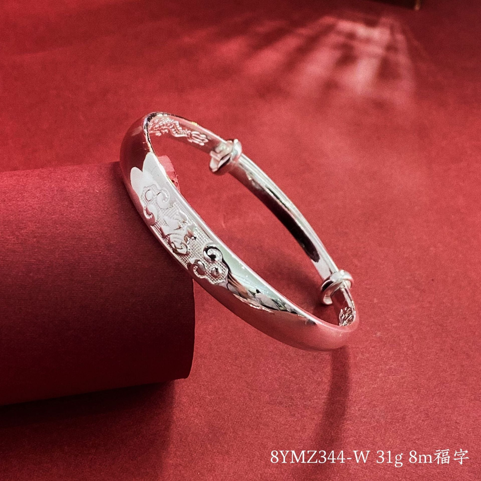 Ethnic style blessing word sterling silver bracelet - jewelry - weilin.com