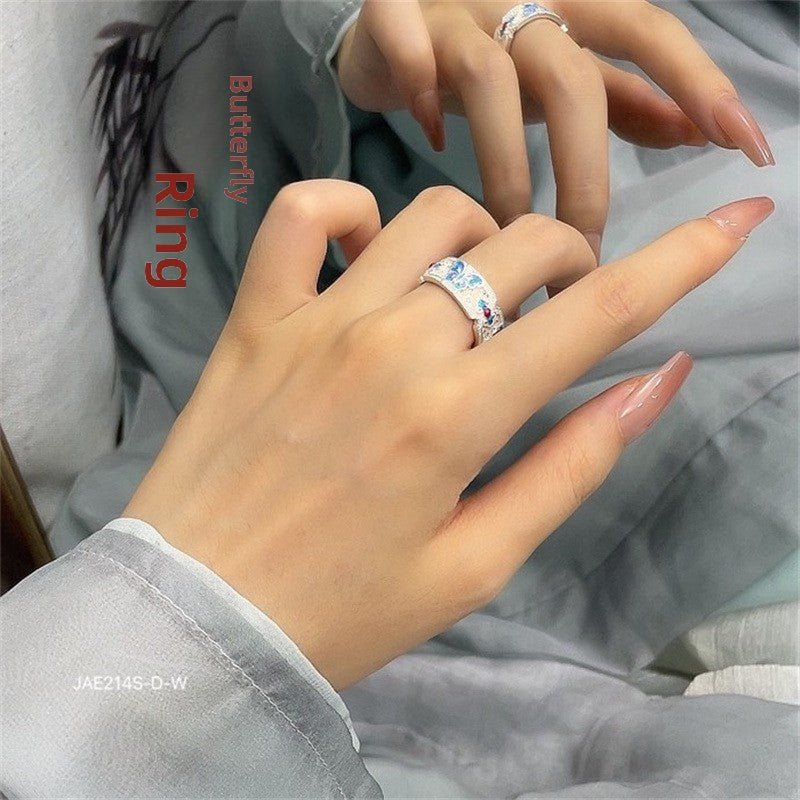 Ethnic style butterfly hollow ring - jewelry - weilin.com