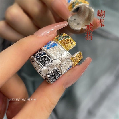 Ethnic style butterfly hollow ring - jewelry - weilin.com