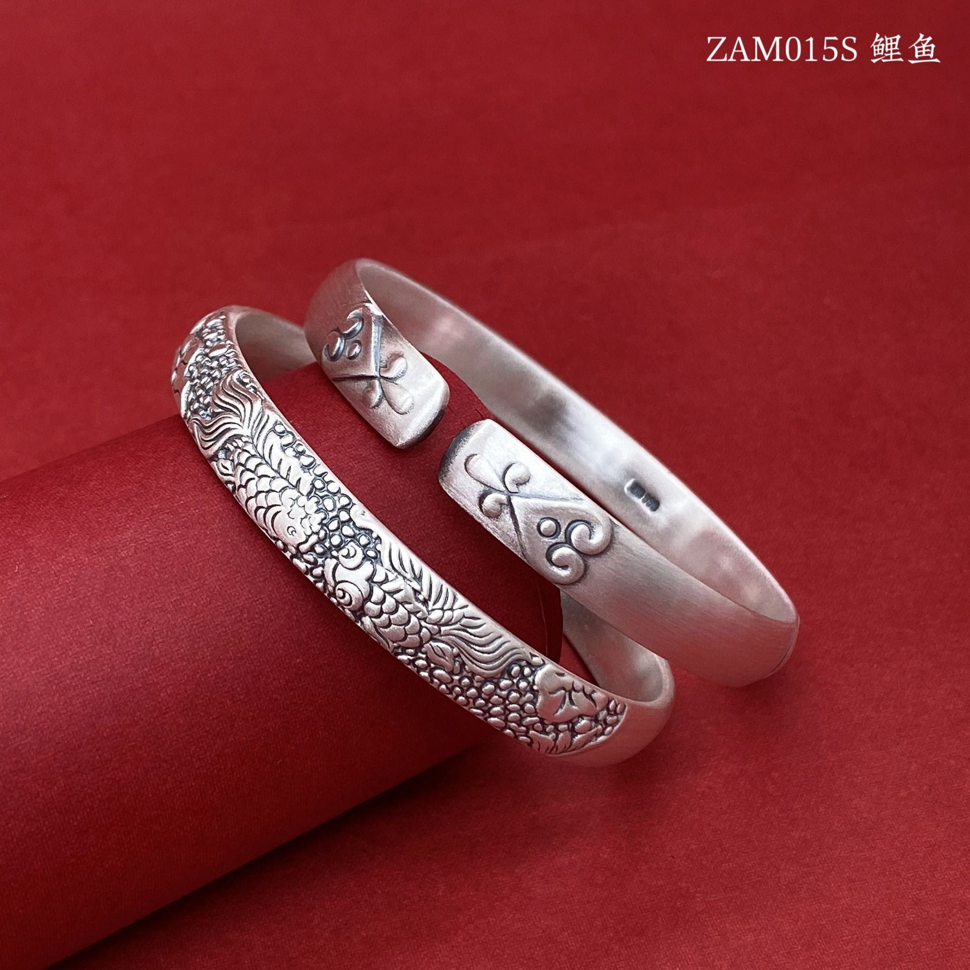 Ethnic style embossed round bead butterfly sterling silver bracelet - jewelry - weilin.com
