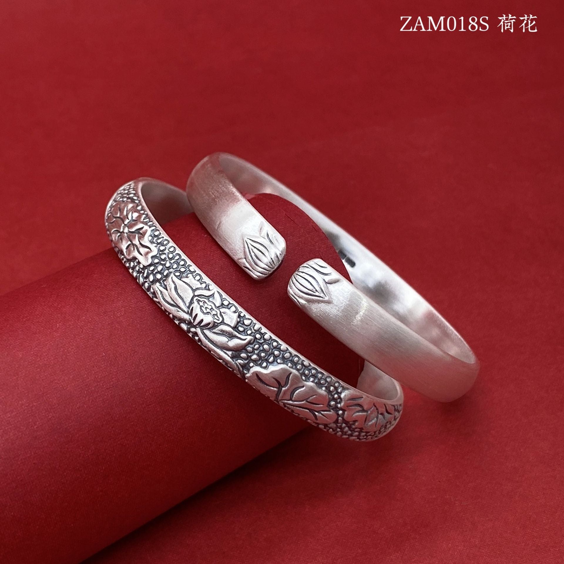 Ethnic style embossed round bead butterfly sterling silver bracelet - jewelry - weilin.com
