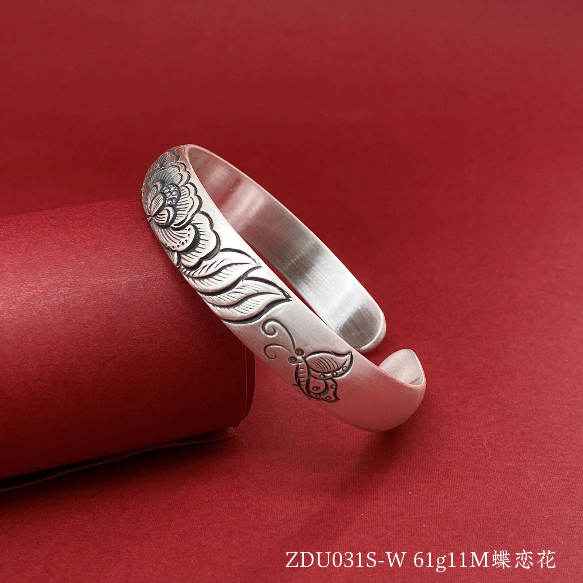 Ethnic style lotus sterling silver bracelet - jewelry - weilin.com