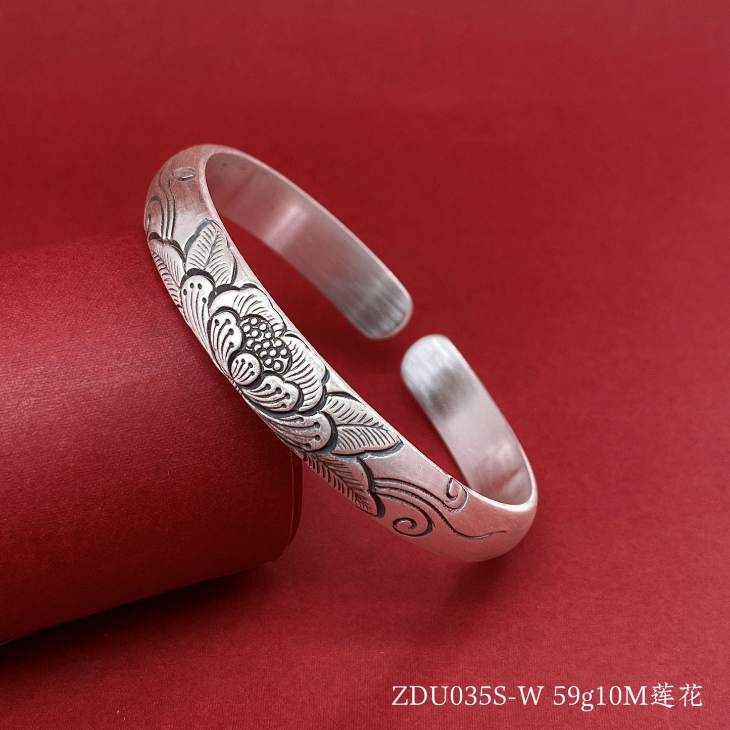 Ethnic style lotus sterling silver bracelet - jewelry - weilin.com