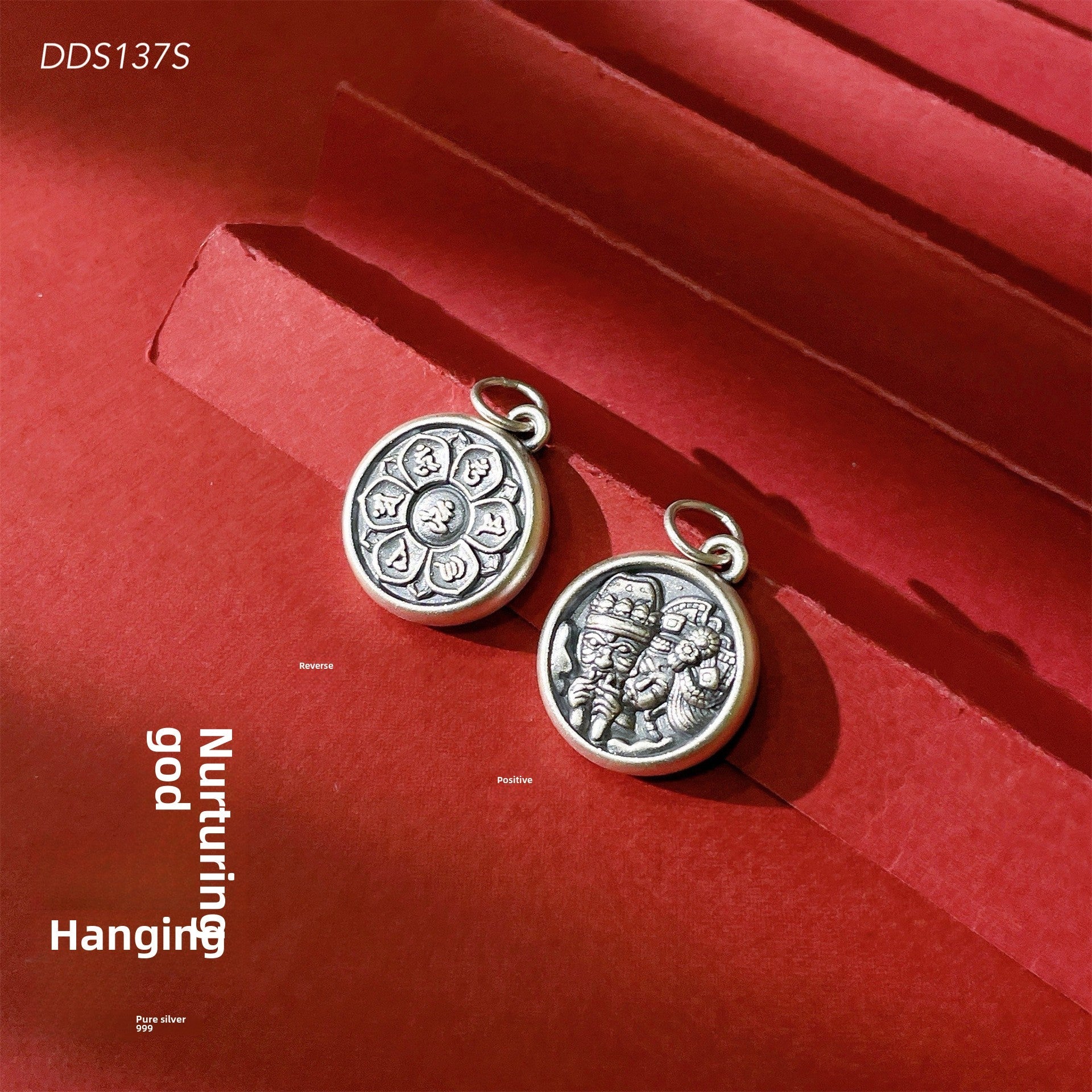 Ethnic style male and female guardian sterling silver pendant - jewelry - weilin.com
