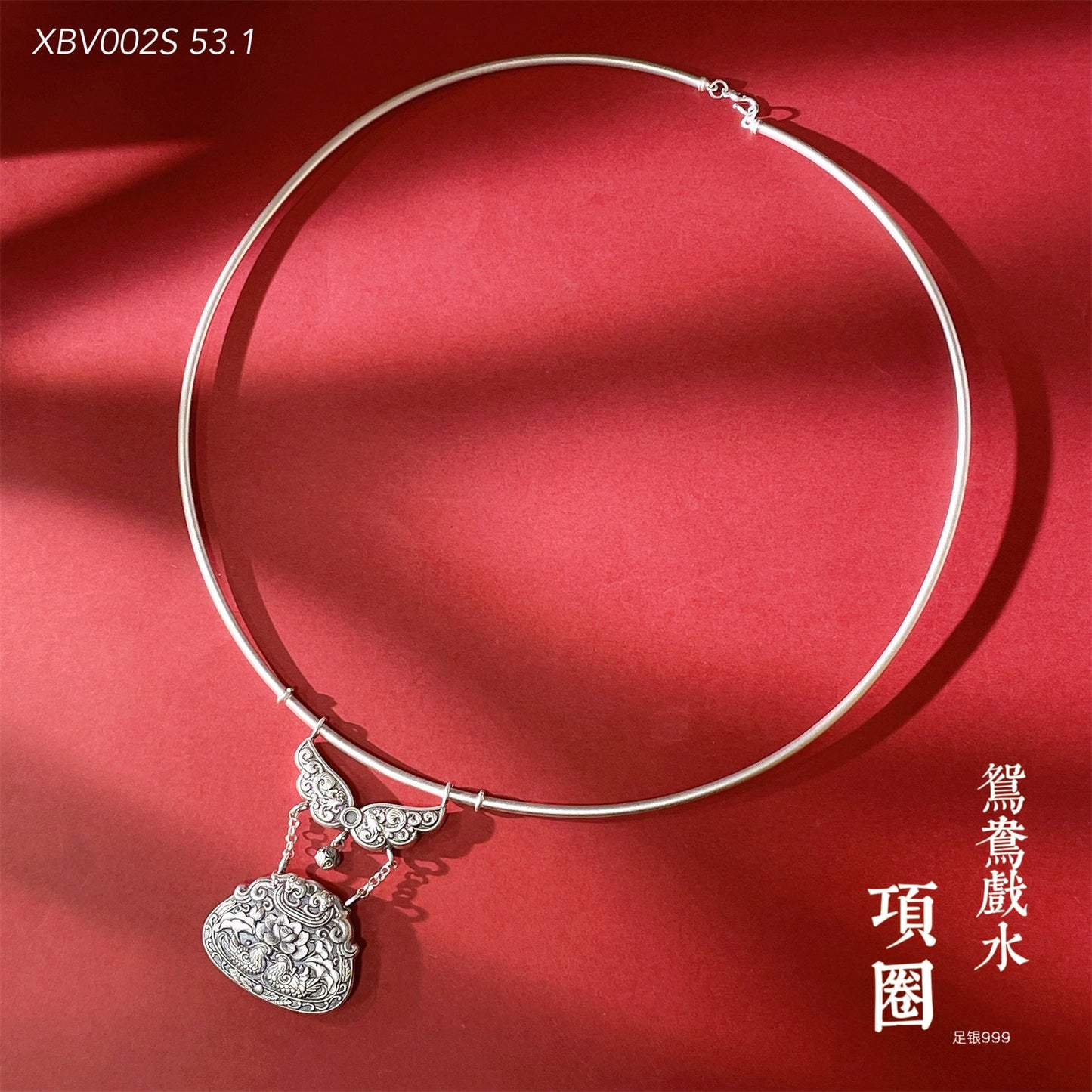 Ethnic style mandarin duck lotus lock pendant necklace - jewelry - weilin.com