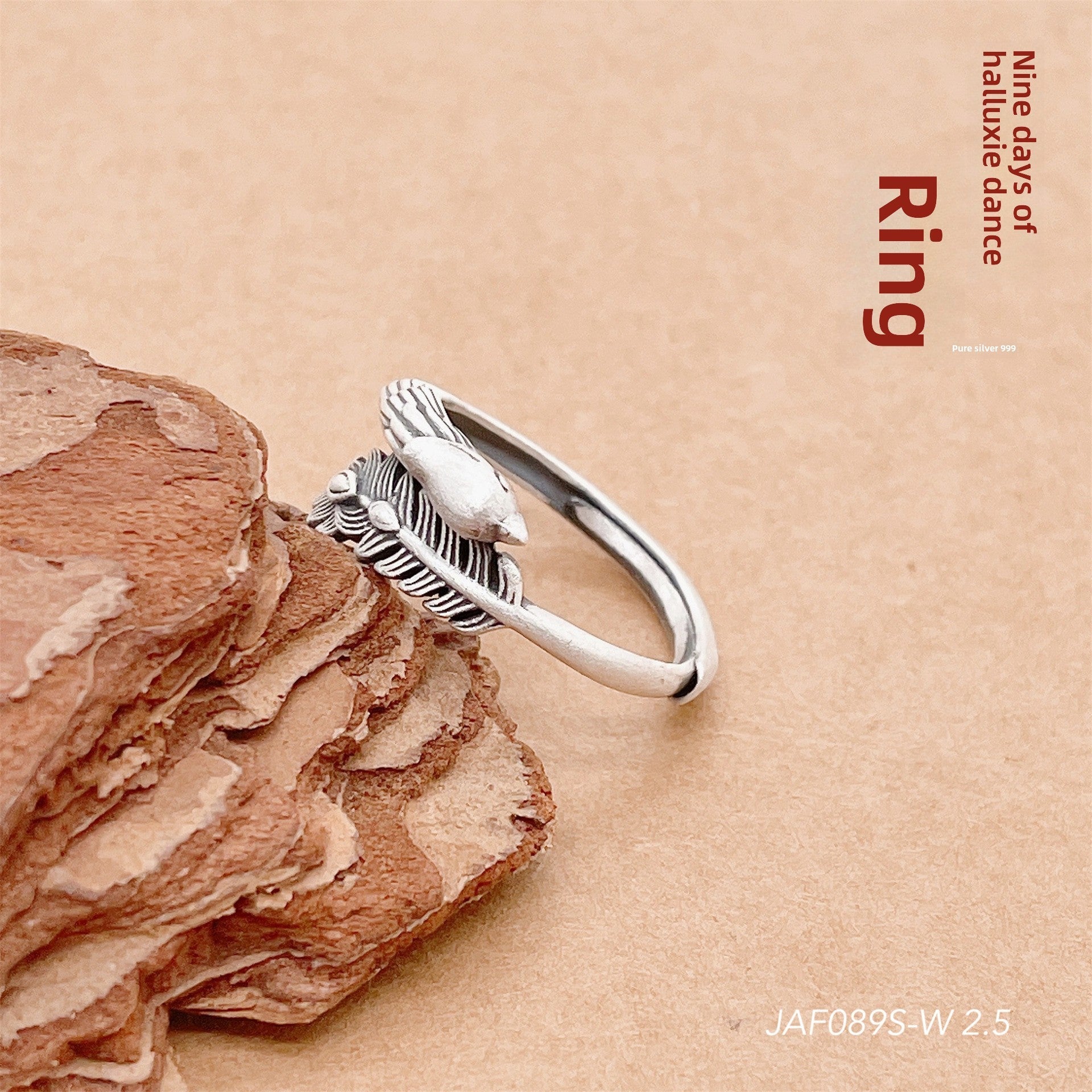 Ethnic style open sterling silver ring - jewelry - weilin.com