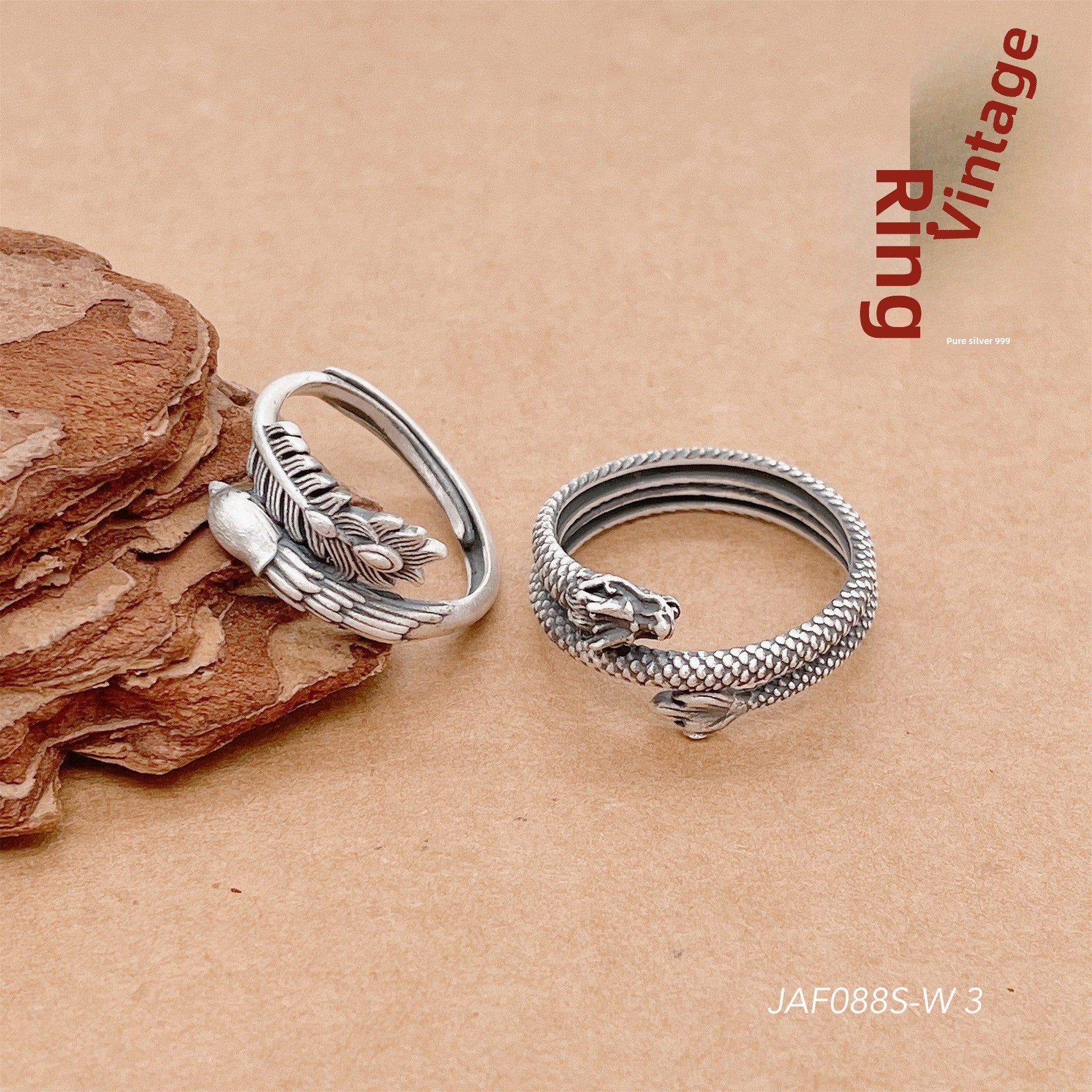 Ethnic style open sterling silver ring - jewelry - weilin.com