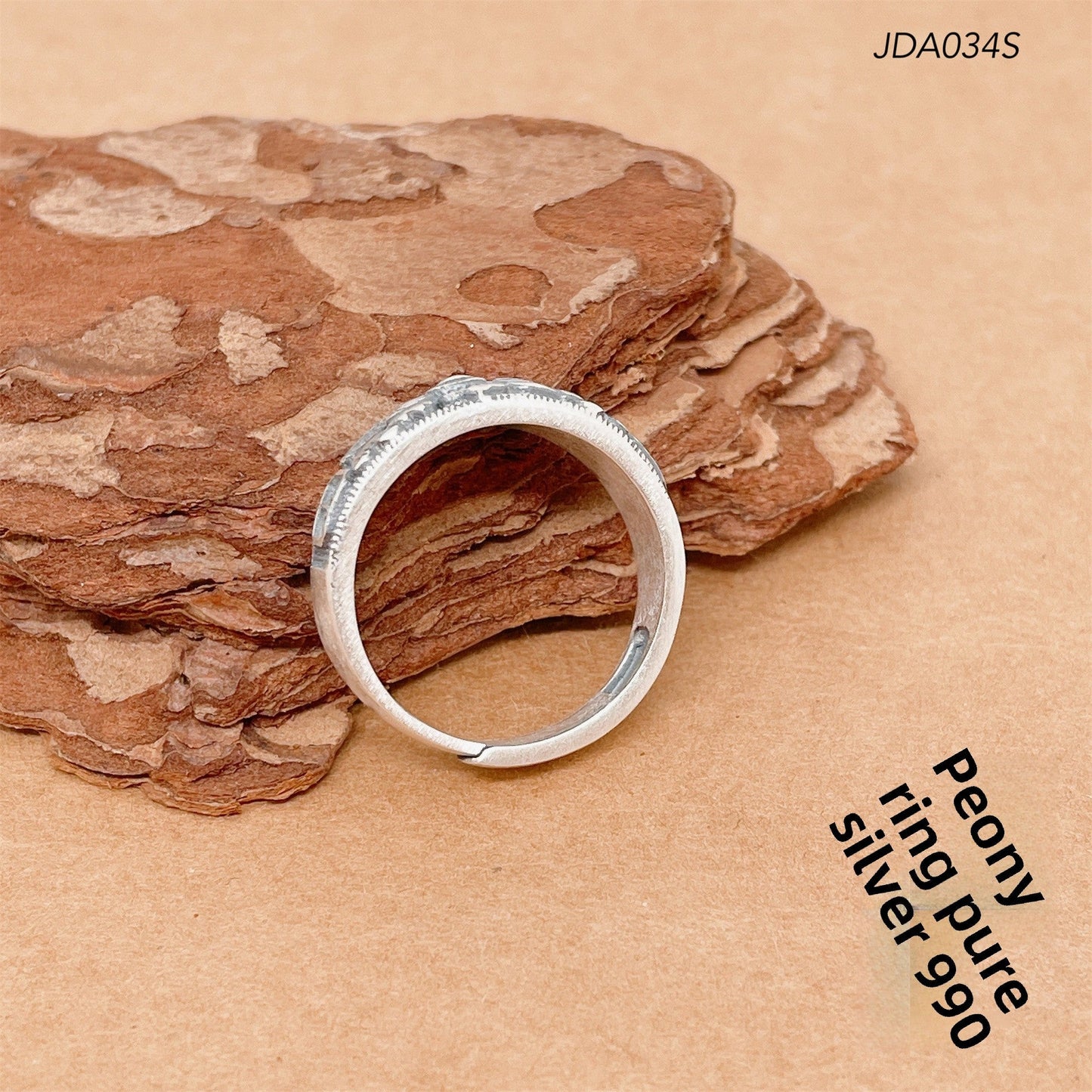 Ethnic style peony open ring - jewelry - weilin.com