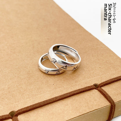 Ethnic style sterling silver couple ring - jewelry - weilin.com