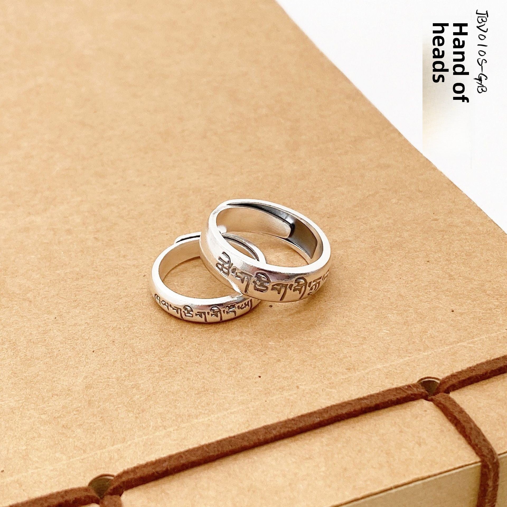 Ethnic style sterling silver couple ring - jewelry - weilin.com