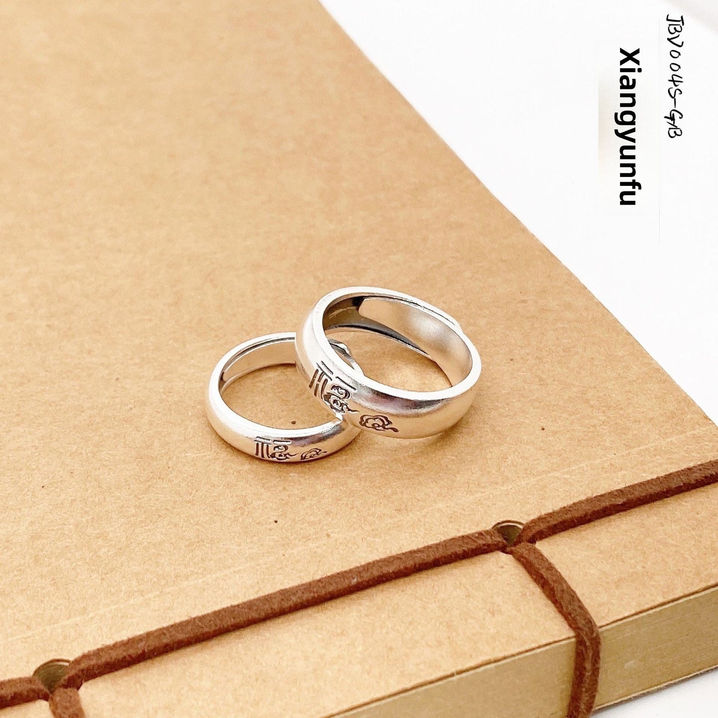Ethnic style sterling silver couple ring - jewelry - weilin.com