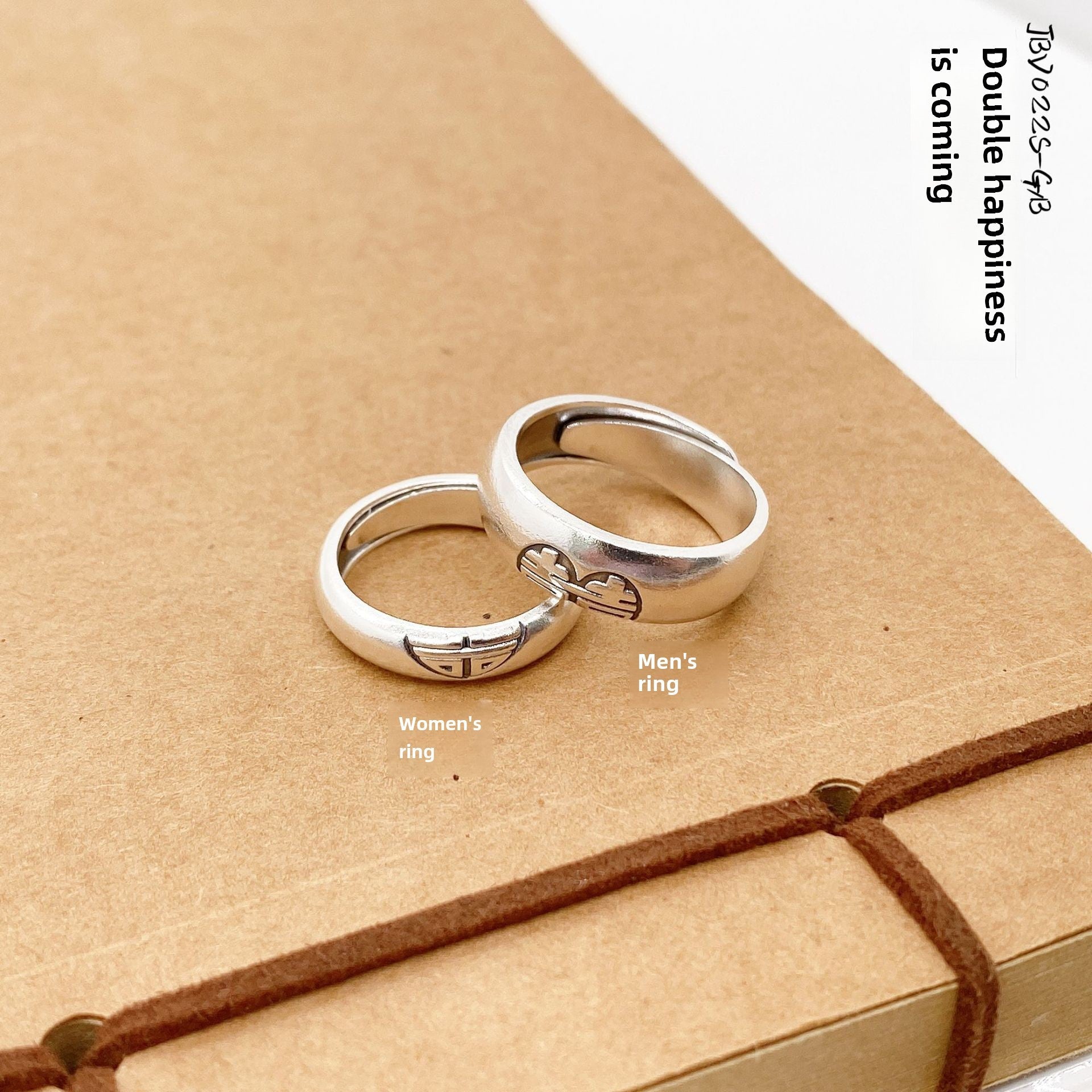 Ethnic style sterling silver couple ring - jewelry - weilin.com