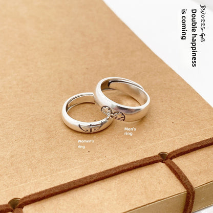 Ethnic style sterling silver couple ring - jewelry - weilin.com