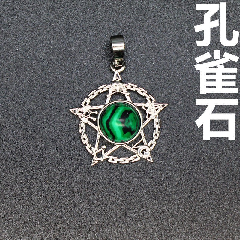Evil Eye Malachite Pendant - jewelry - weilin.com