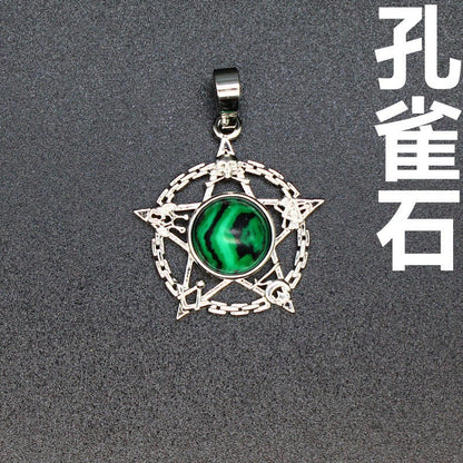 Evil Eye Malachite Pendant - jewelry - weilin.com