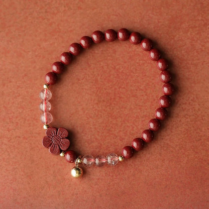 Exquisite Chinese style purple gold sand cinnabar emperor sand bracelet strawberry crystal pink crystal bracelet - jewelry - weilin.com