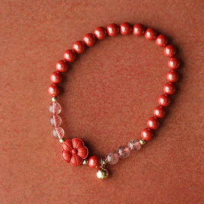 Exquisite Chinese style purple gold sand cinnabar emperor sand bracelet strawberry crystal pink crystal bracelet - jewelry - weilin.com