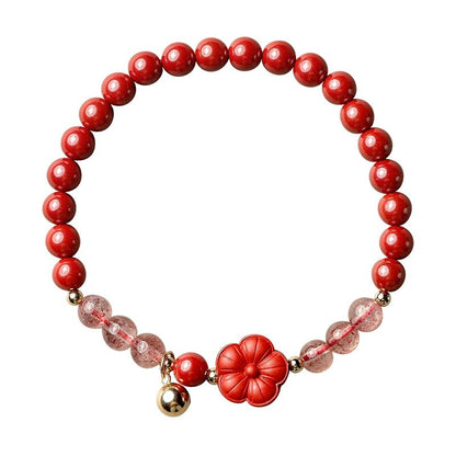 Exquisite Chinese style purple gold sand cinnabar emperor sand bracelet strawberry crystal pink crystal bracelet - jewelry - weilin.com