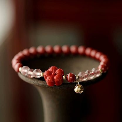 Exquisite Chinese style purple gold sand cinnabar emperor sand bracelet strawberry crystal pink crystal bracelet - jewelry - weilin.com
