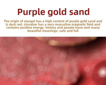 Exquisite new Chinese style cinnabar purple gold sand bracelet ancient style gold swallowing beast bracelet - jewelry - weilin.com