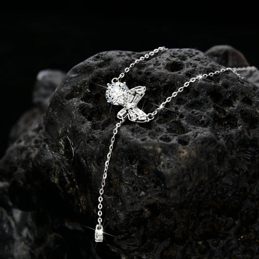 Exquisite zircon and gold - plated butterfly pendant necklace - jewelry - weilin.com