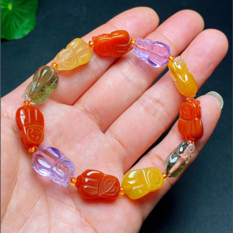 Natural Crystal Multi-Treasure Pixiu Bracelet