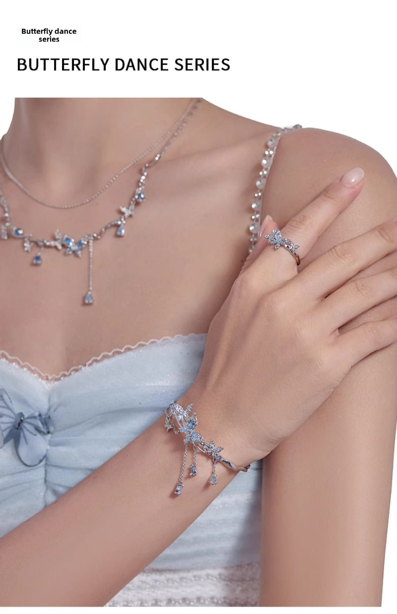 Ice blue butterfly bracelet