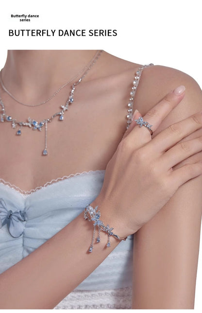Ice blue butterfly bracelet