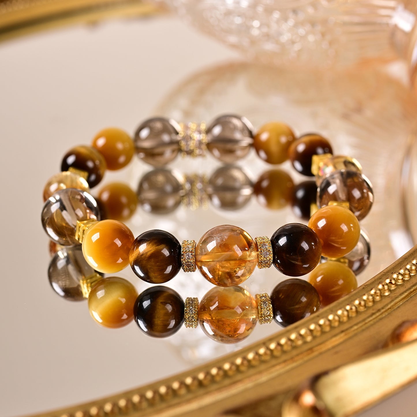 Yellow Tower Crystal Duobao Crystal Design Bracelet