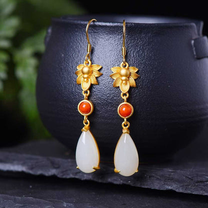 925 Silver Inlaid Hetian Jade and Enamel Set