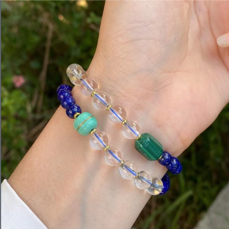 Natural Lapis Lazuli Double-Wrap Bracelet