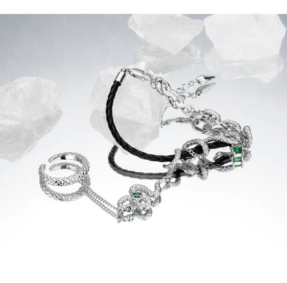 One-piece snake-shaped bracelet