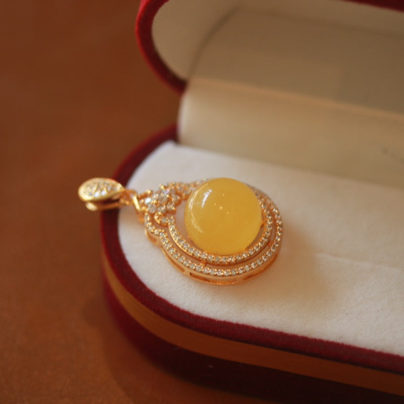 Natural Beeswax Amber Pendant