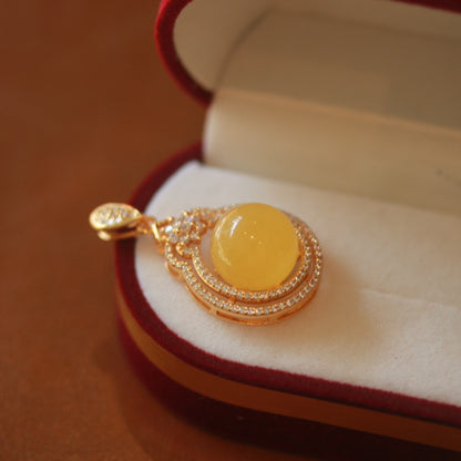 Natural Beeswax Amber Pendant