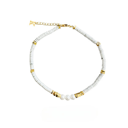 Agate pearl hip-hop necklace