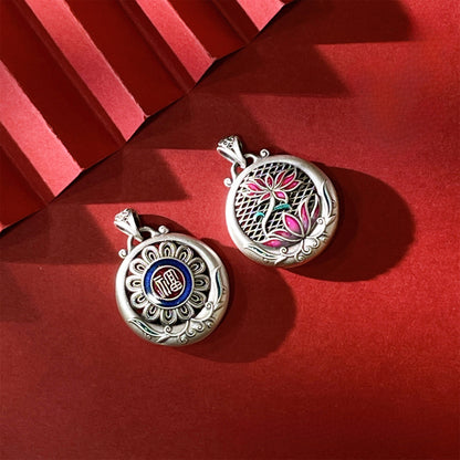 Chinese ethnic style sterling silver pendant - traditional design - WeiLin Jewelry
