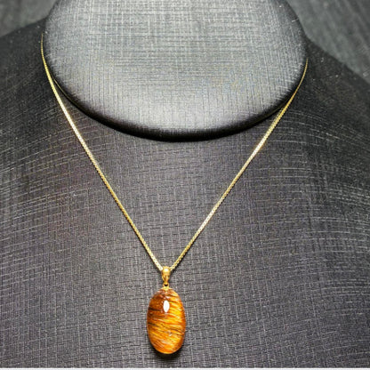 Natural Copper Rutilated Quartz Collarbone Pendant