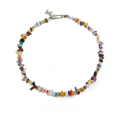 Natural stone free shape hip hop necklace