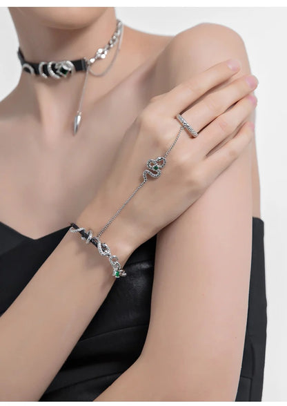 One-piece snake-shaped bracelet