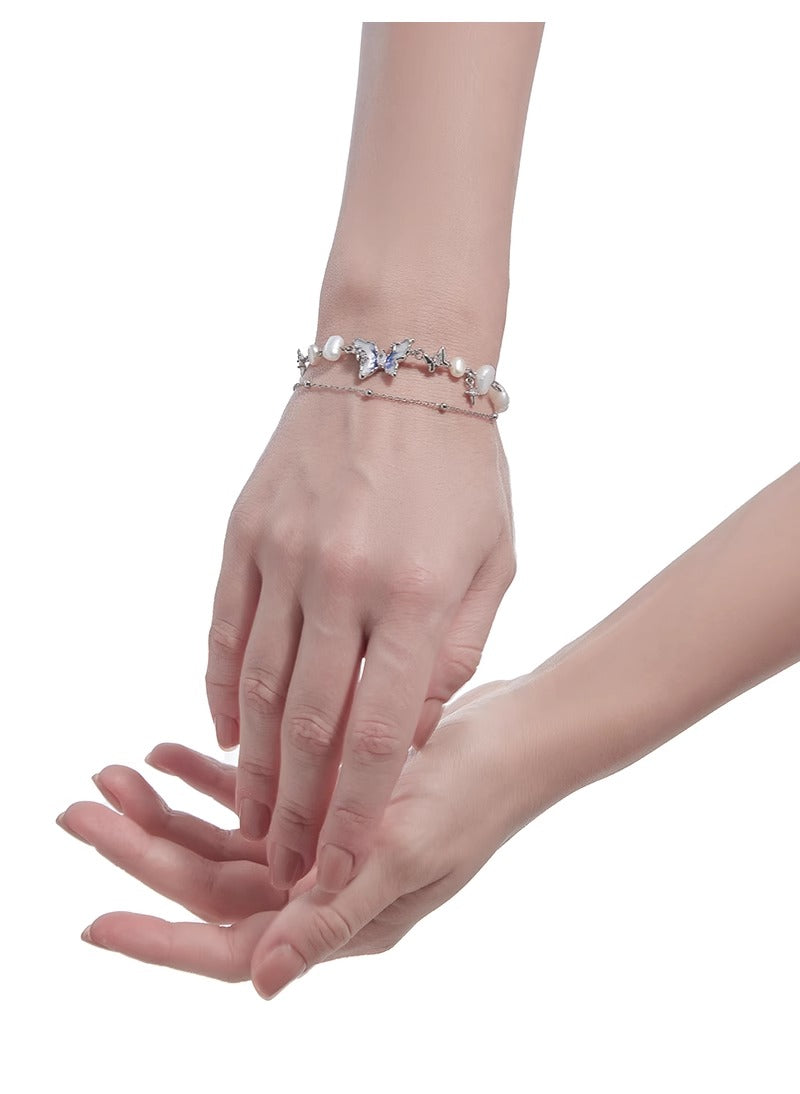 Gradient blue butterfly bracelet