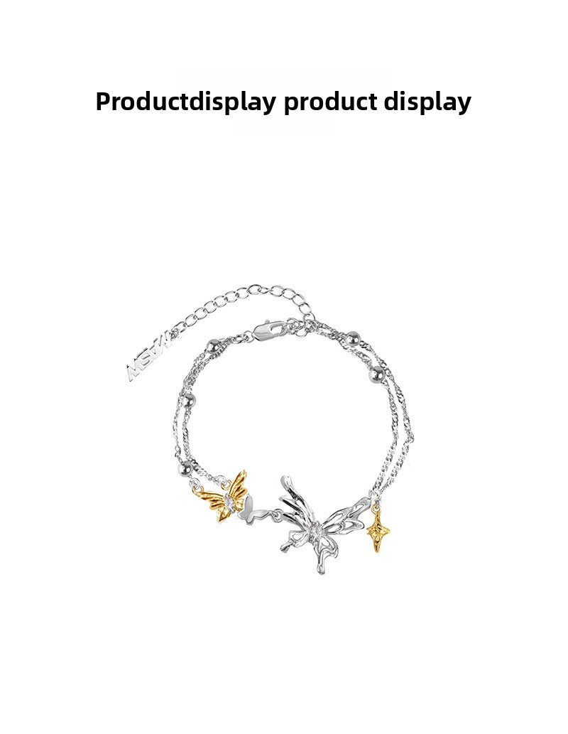 Double layer butterfly dance bracelet