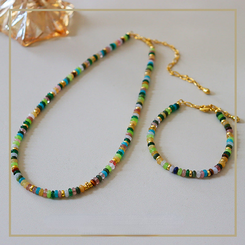 High-end exquisite vintage colorful abacus bead necklace - jewelryweilin