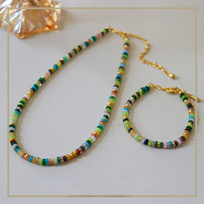High-end exquisite vintage colorful abacus bead necklace - jewelryweilin