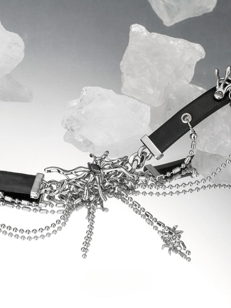 Short leather choker Necklace