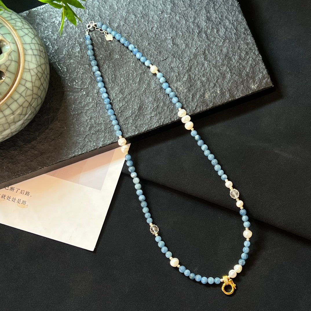 Fashion Aquamarine Clavicle Necklace - jewelry - weilin.com