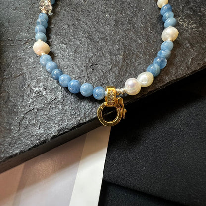 Fashion Aquamarine Clavicle Necklace - jewelry - weilin.com