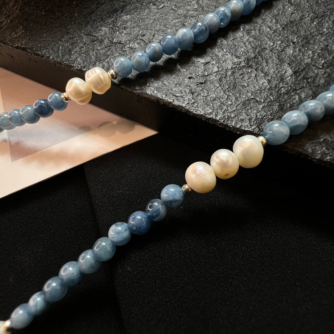 Fashion Aquamarine Clavicle Necklace - jewelry - weilin.com
