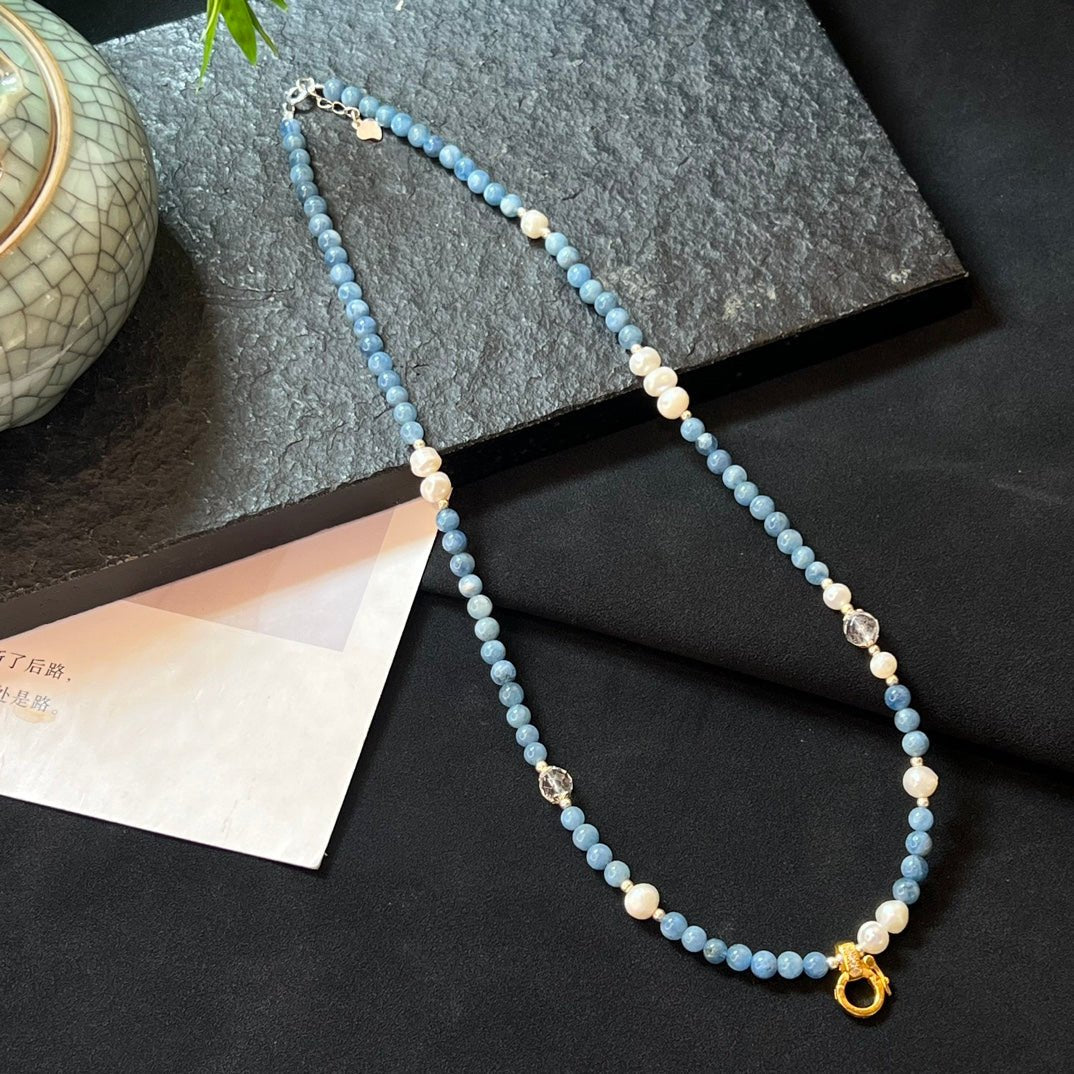 Fashion Aquamarine Clavicle Necklace - jewelry - weilin.com